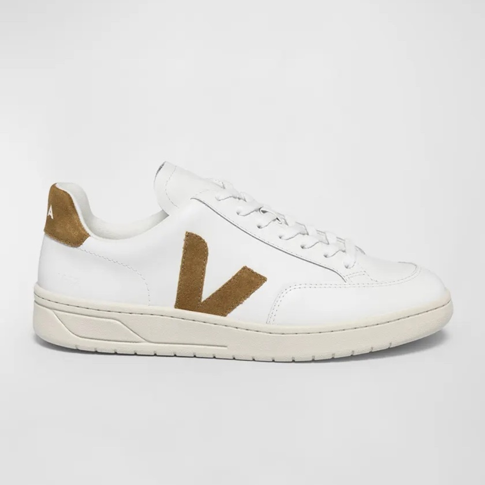 NEW Veja V-12 Leather White Brown Sneakers